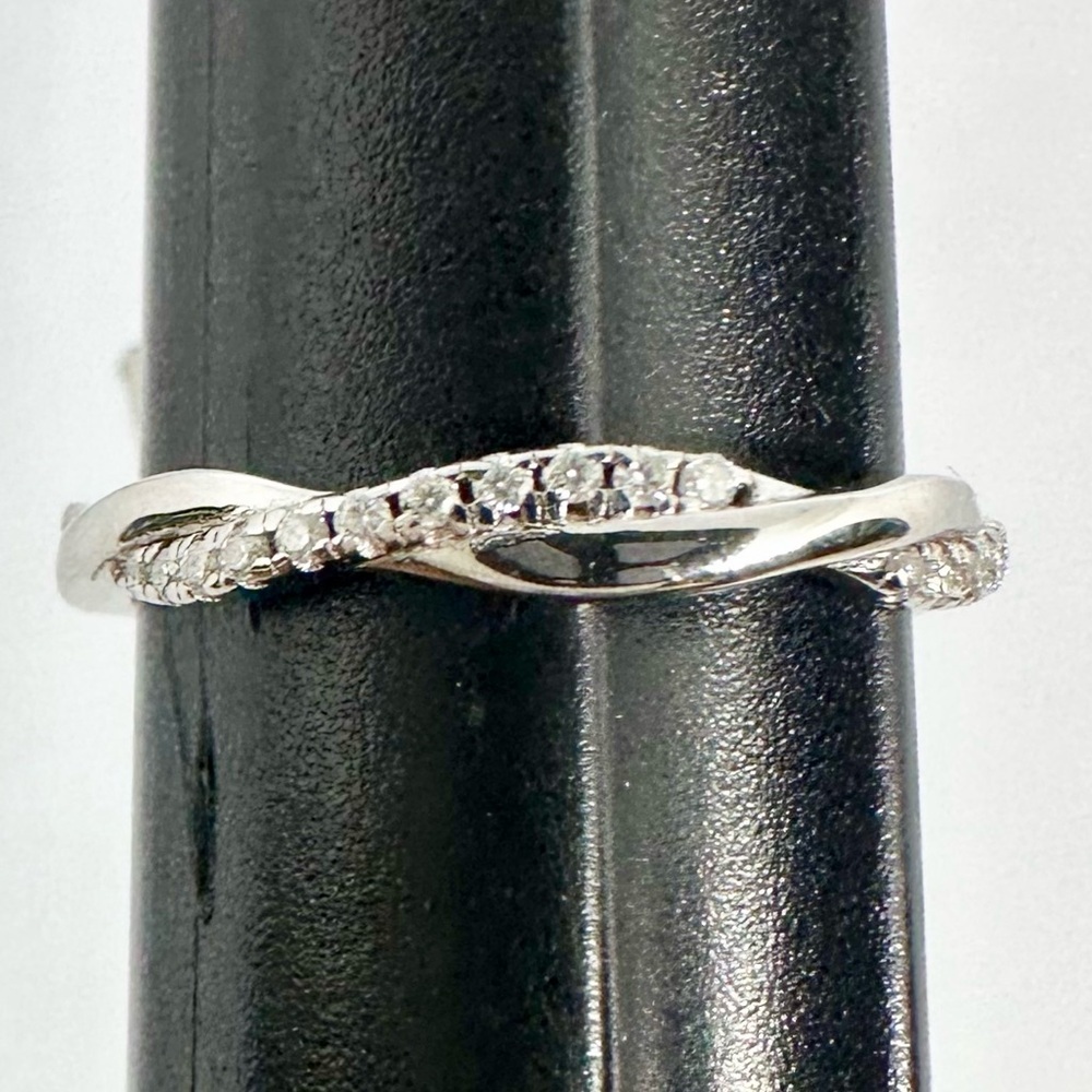 Moissanite Wedding Band Twisted Ring Anniversary GRA Certified 925 18K